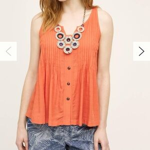 Anthropologie Maeve Saona Swing Tank in Tangerine - Size 2